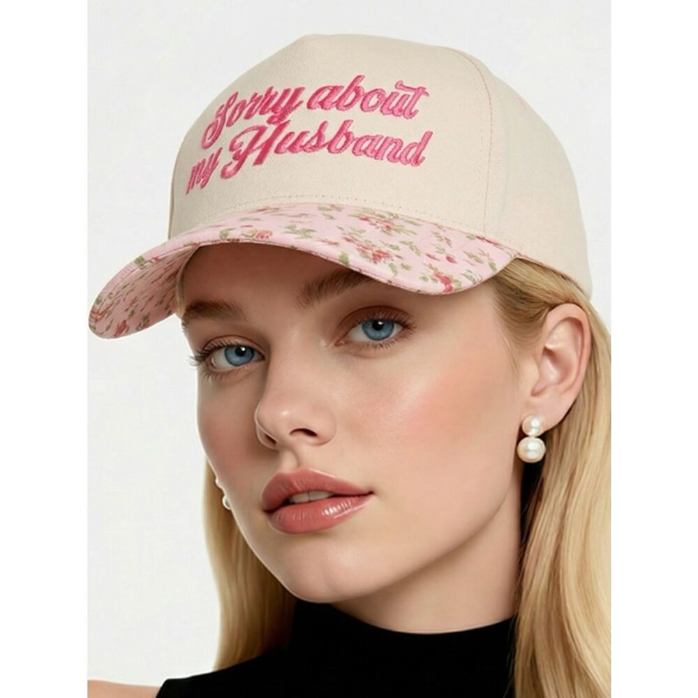 ZENANA | NEW Sorry About My Husband Pink Floral Baseball Cap OSFA